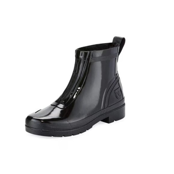 Tretorn Lina Zip Glossy Rubber Boots with Faux-Fur Lining - Picture 2 of 10